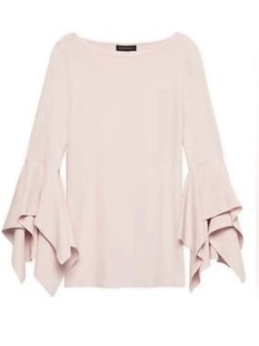 Banana Republic Blush Pink Handkerchief Sleeve Sweater Knit Top Size XS
